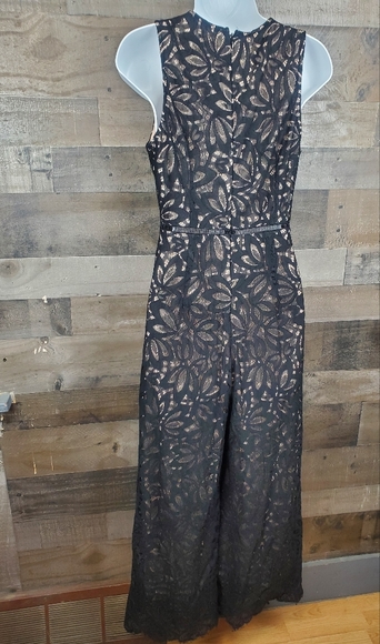 Lulu's Amora Black Wide Leg All Lace Eyelash Scallop Hem Jumpsuit - Picture 8 of 12